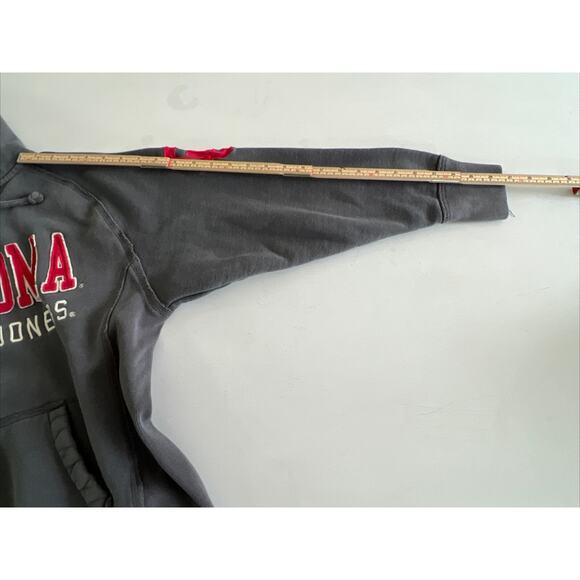 Oklahoma Sooners Hoodie Sweatshirt Embroidered Spellout Distressed Small Gray - Picture 8 of 9